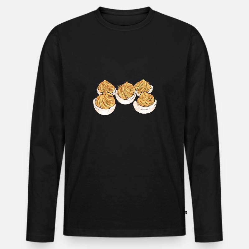 Stuffed Eggs Deviled Eggs - Men's Premium Organic Long Sleeve Shirt - black