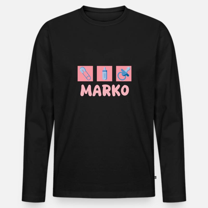 Schnuller Marko - Männer Premium Bio Langarmshirt - Schwarz