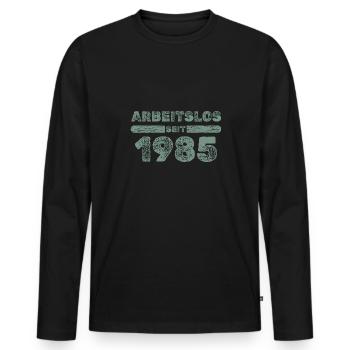1985 - Men's Premium Organic Long Sleeve Shirt - black - Front - Nico (187cm)