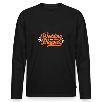 Organisateur de mariage et organisation d’événements de mariage - T-shirt manches longues Premium bio Homme - noir - Devant - Nico (187cm)