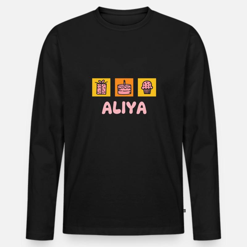Aliya als Vorname - Männer Premium Bio Langarmshirt - Schwarz