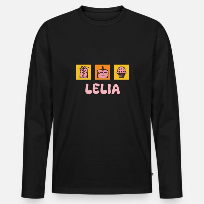 Lelia - Männer Premium Bio Langarmshirt - Schwarz