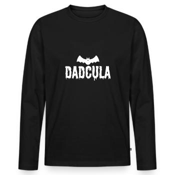 Halloween Dadcula witziges Vater Halloween Motiv - Männer Premium Bio Langarmshirt - Schwarz - Vorne - Nico (187cm)