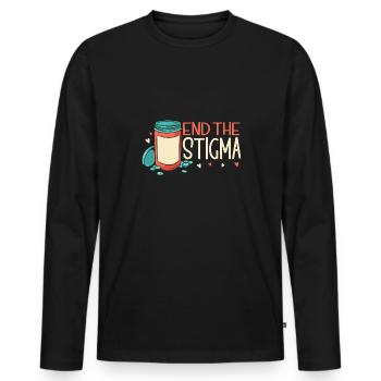 Anxiety Depression Mental Health - Men's Premium Organic Long Sleeve Shirt - black - Front - Nico (187cm)