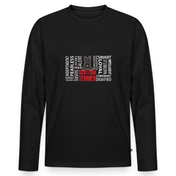 Scottish Terrier Scottie Dog - Men's Premium Organic Long Sleeve Shirt - black - Front - Nico (187cm)