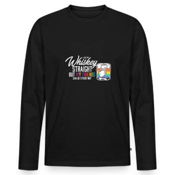 I Like My Whiskey Straight Gender Equality LGBT - Männer Premium Bio Langarmshirt - Schwarz - Vorne - Nico (187cm)