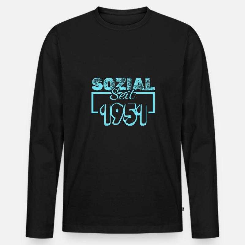 Sozialarbeiter 1951 - Männer Premium Bio Langarmshirt - Schwarz