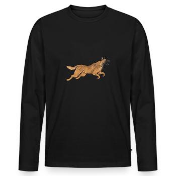 Malinois Belgian Shepherd Mechelaar Dog - Men's Premium Organic Long Sleeve Shirt - black - Front - Nico (187cm)
