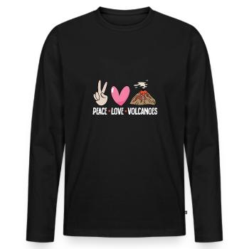 Vulkan Geologie Vulkanologie Lava - Männer Premium Bio Langarmshirt - Schwarz - Vorne - Nico (187cm)