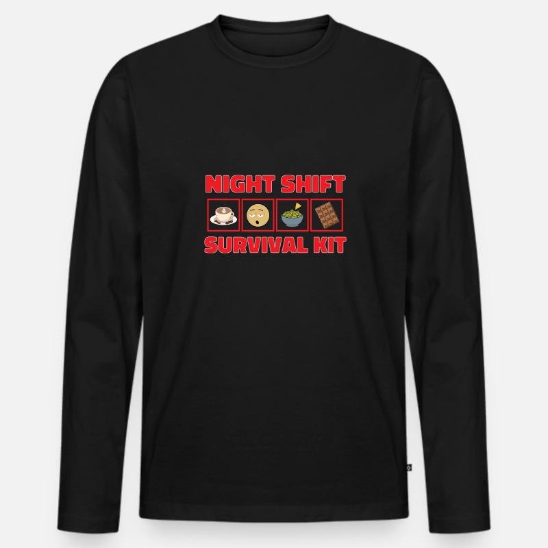 Nachtschicht Krankenschwester - Männer Premium Bio Langarmshirt - Schwarz