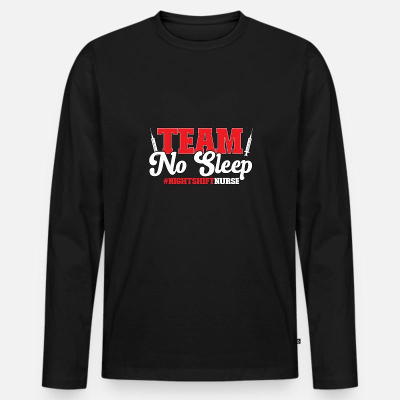 Nachtschicht Krankenschwester - Männer Premium Bio Langarmshirt - Schwarz
