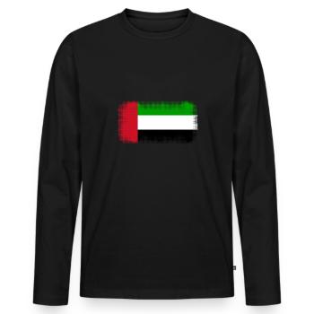 United Arab Emirates - Men's Premium Organic Long Sleeve Shirt - black - Front - Nico (187cm)