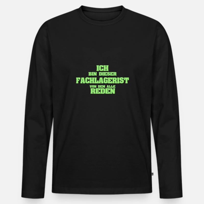 Beruf Fachlagerist - Männer Premium Bio Langarmshirt - Schwarz