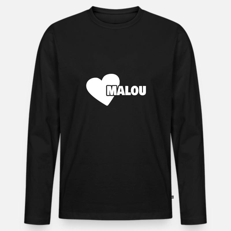 Malou - Männer Premium Bio Langarmshirt - Schwarz