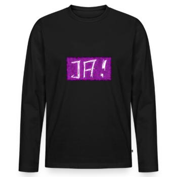 Ja ich will heiraten - Männer Premium Bio Langarmshirt - Schwarz - Vorne - Nico (187cm)