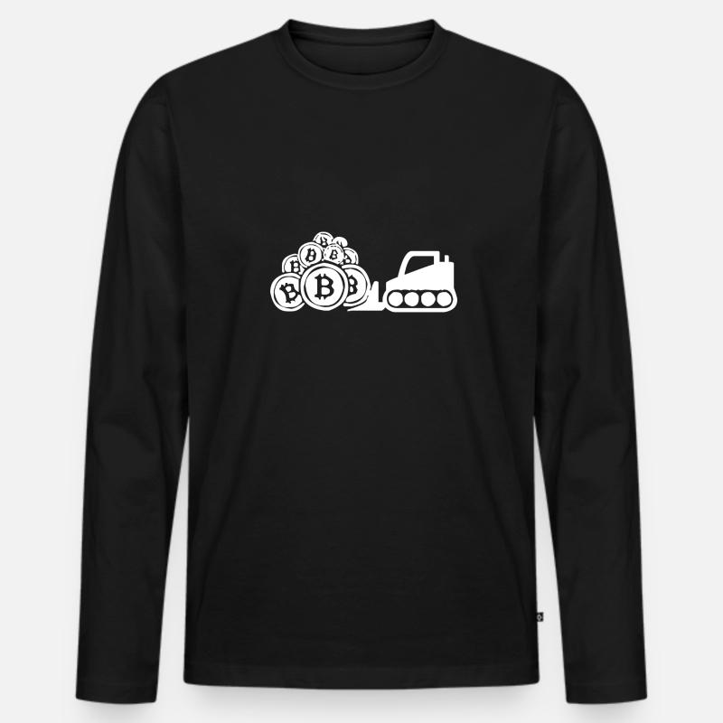 Bitcoin-Gewinn - Männer Premium Bio Langarmshirt - Schwarz