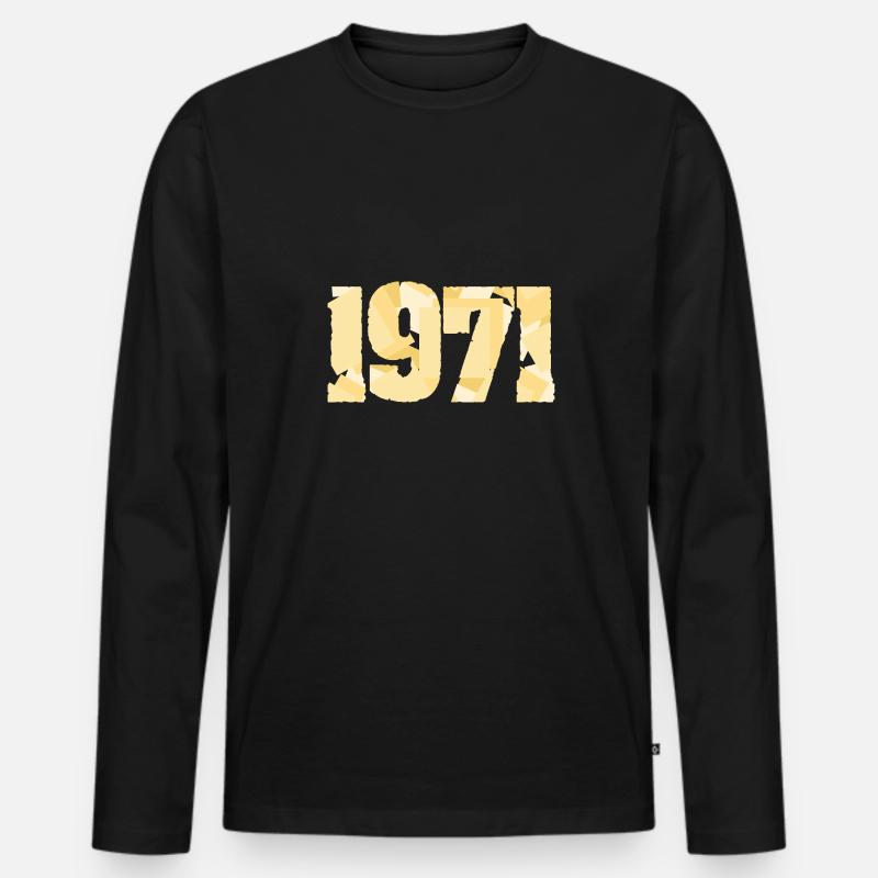Witzig 1971 - Männer Premium Bio Langarmshirt - Schwarz