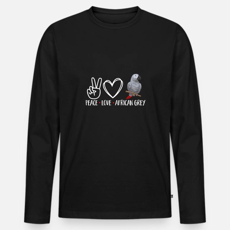 Graupapagei African Grey Parrot Papagei - Männer Premium Bio Langarmshirt - Schwarz