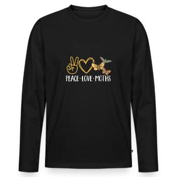 Moths Insect Collector Entomologist - Men's Premium Organic Long Sleeve Shirt - black - Front - Nico (187cm)