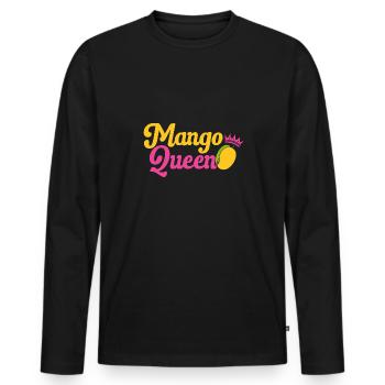 Mango Fruit Mango - Men's Premium Organic Long Sleeve Shirt - black - Front - Nico (187cm)
