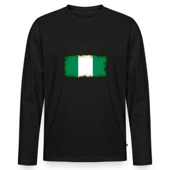 Geschenk für Nigeria - Männer Premium Bio Langarmshirt - Schwarz - Vorne - Nico (187cm)