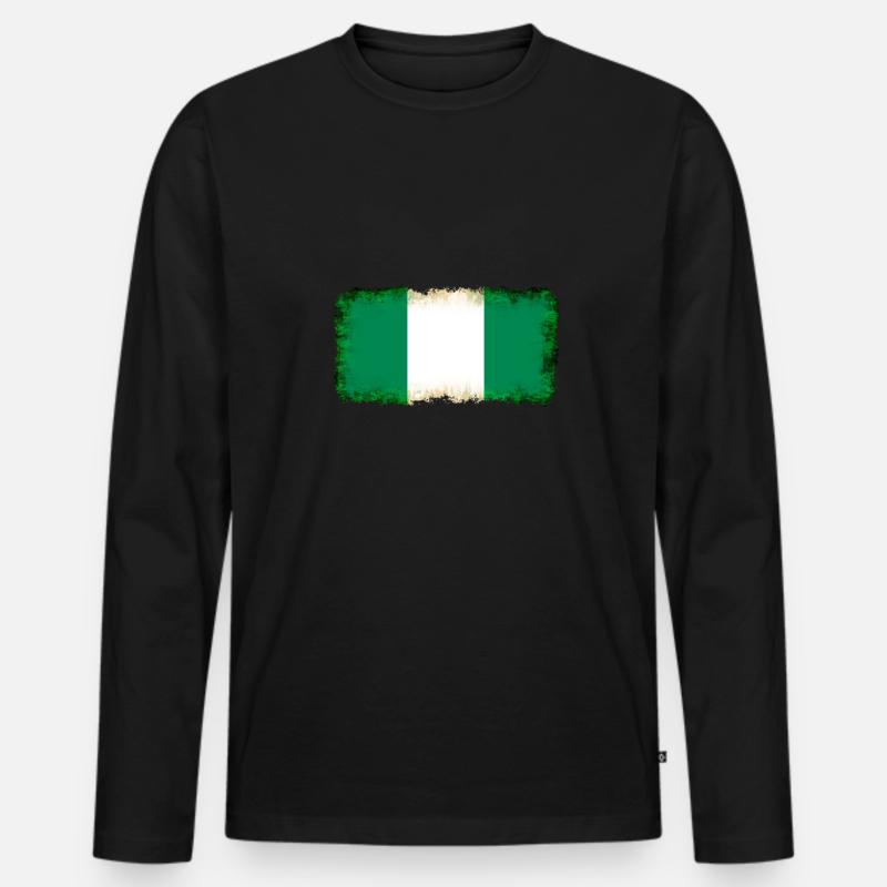 Geschenk für Nigeria - Männer Premium Bio Langarmshirt - Schwarz