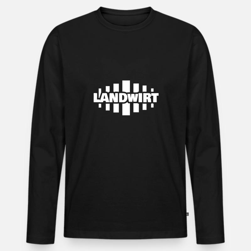 Landwirt - Männer Premium Bio Langarmshirt - Schwarz