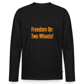 Freedom on Two Wheels - Cyclist Design - Men's Premium Organic Long Sleeve Shirt - black - Front - Nico (187cm)