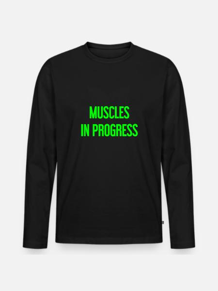 Muscles in Progress - Men's Premium Organic Long Sleeve Shirt - black