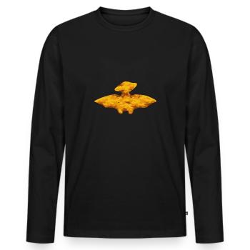 Dino Nuggets Dinosaurier Chicken Nuggets - Männer Premium Bio Langarmshirt - Schwarz - Vorne - Nico (187cm)
