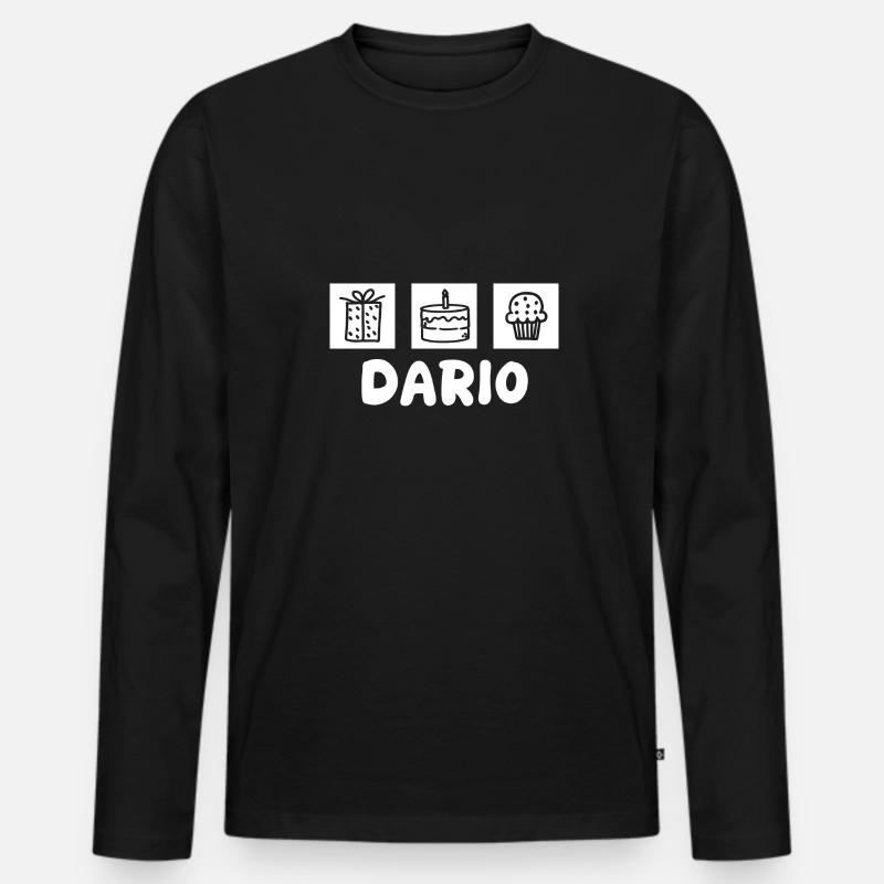 Dario - Männer Premium Bio Langarmshirt - Schwarz