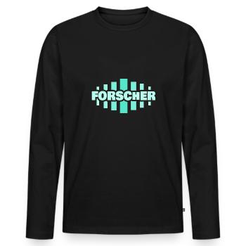 Forscher - Männer Premium Bio Langarmshirt - Schwarz - Vorne - Nico (187cm)