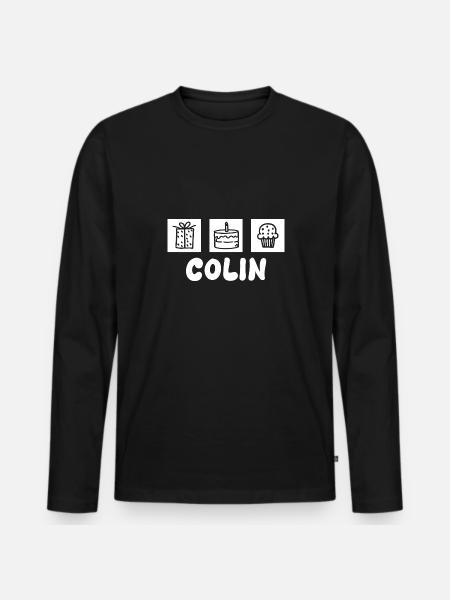 Gift for Colin - Men's Premium Organic Long Sleeve Shirt - black