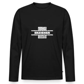Profession Éducateur - T-shirt manches longues Premium bio Homme - noir - Devant - Nico (187cm)