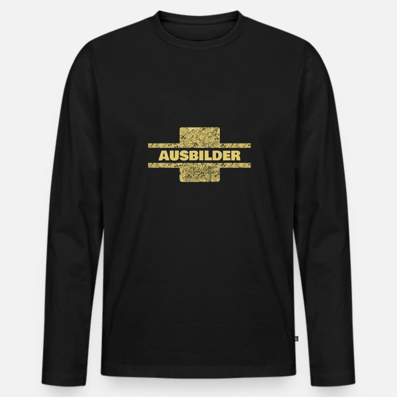 Ausbilder als Beruf - Männer Premium Bio Langarmshirt - Schwarz
