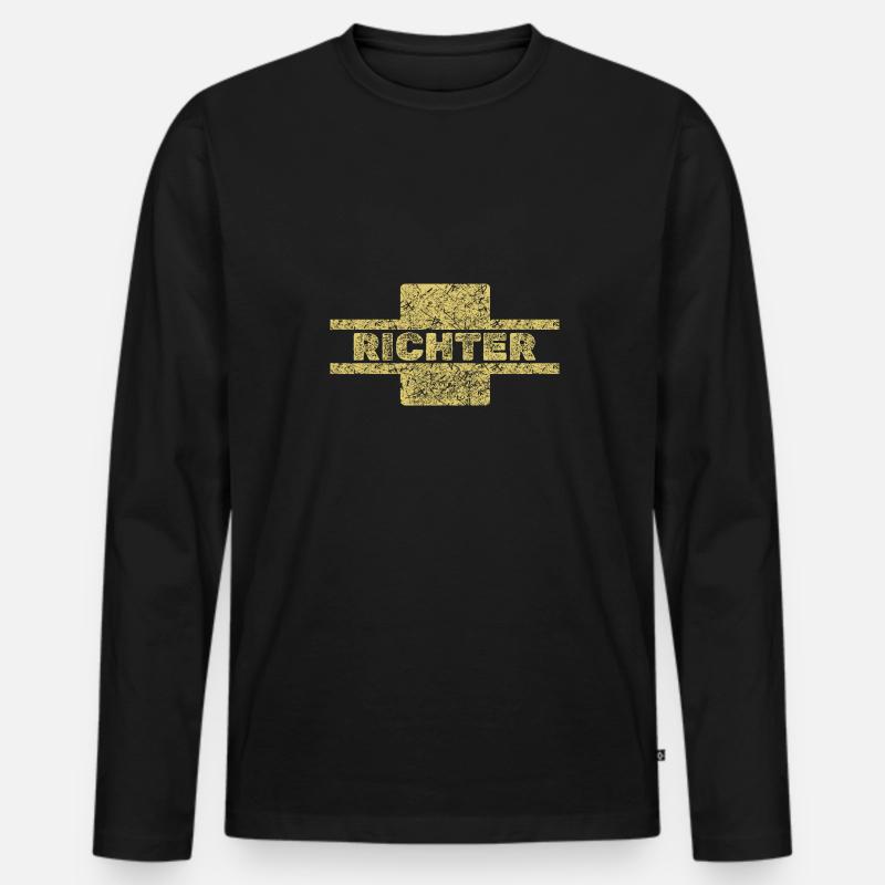 Beruf Richter - Männer Premium Bio Langarmshirt - Schwarz