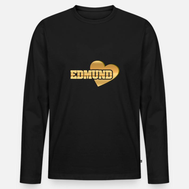 Edmund - Männer Premium Bio Langarmshirt - Schwarz