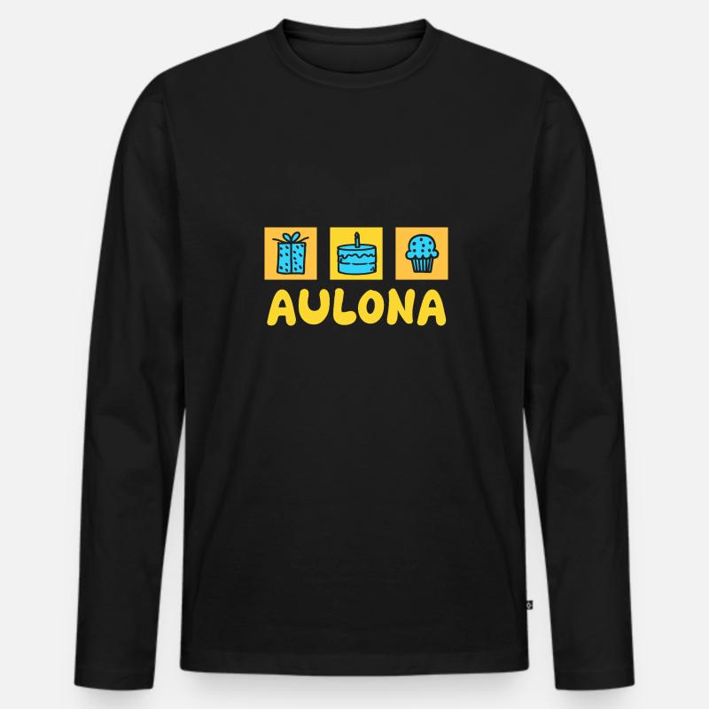 Aulona - Männer Premium Bio Langarmshirt - Schwarz