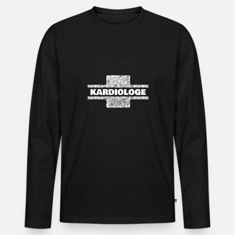 Beruf Kardiologe - Männer Premium Bio Langarmshirt - Schwarz