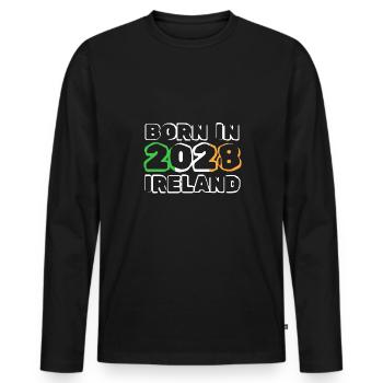 2028 - T-shirt manches longues Premium bio Homme - noir - Devant - Nico (187cm)