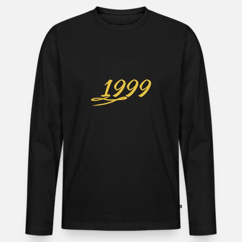 1999 - Männer Premium Bio Langarmshirt - Schwarz