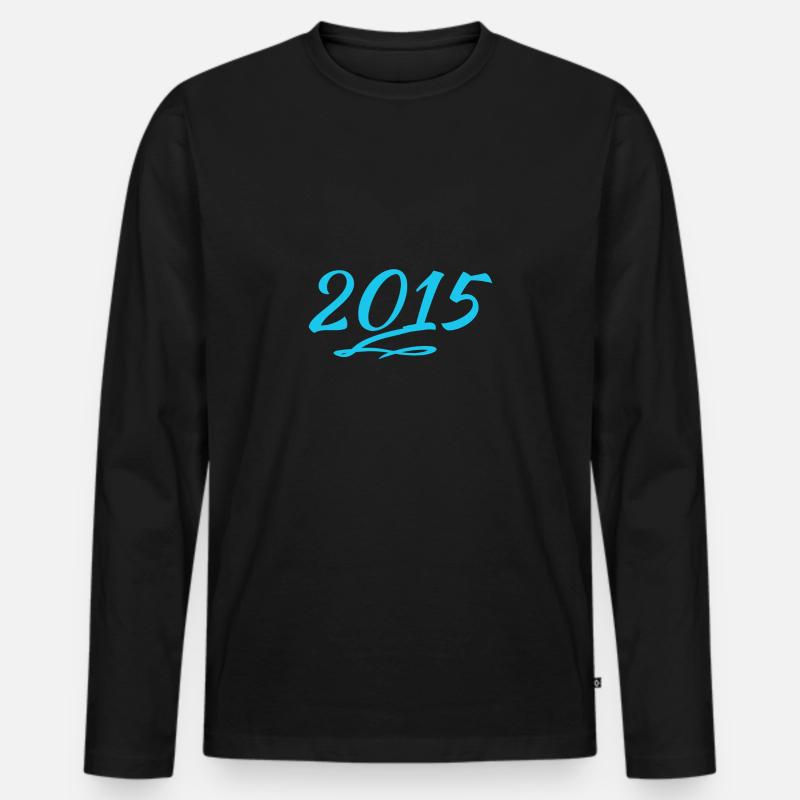 2015 - Männer Premium Bio Langarmshirt - Schwarz
