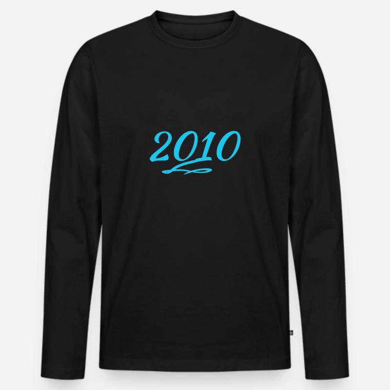 2010 - Männer Premium Bio Langarmshirt - Schwarz