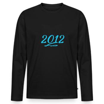 2012 - Men's Premium Organic Long Sleeve Shirt - black - Front - Nico (187cm)