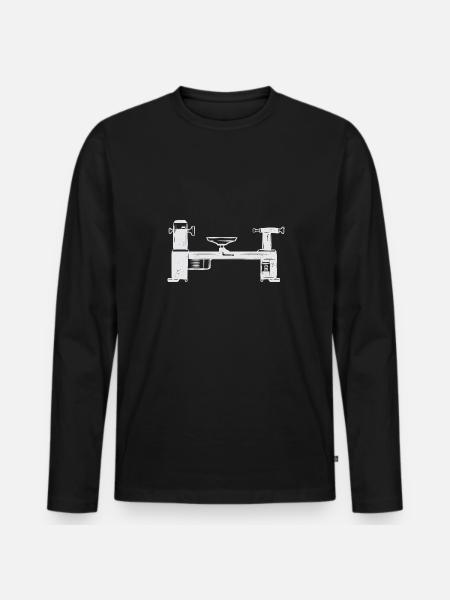 Turning Wood Lathe Lathe - Men's Premium Organic Long Sleeve Shirt - black