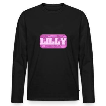 Bio Lilly - Männer Premium Bio Langarmshirt - Schwarz - Vorne - Nico (187cm)