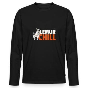 Lémurien à queue annelée - T-shirt manches longues Premium bio Homme - noir - Devant - Nico (187cm)