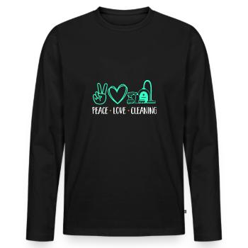 Haushaltshilfe Reinigungskraft Haushälterin - Männer Premium Bio Langarmshirt - Schwarz - Vorne - Nico (187cm)