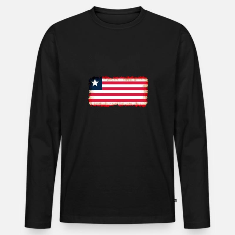 Liberia als Liberia - Männer Premium Bio Langarmshirt - Schwarz