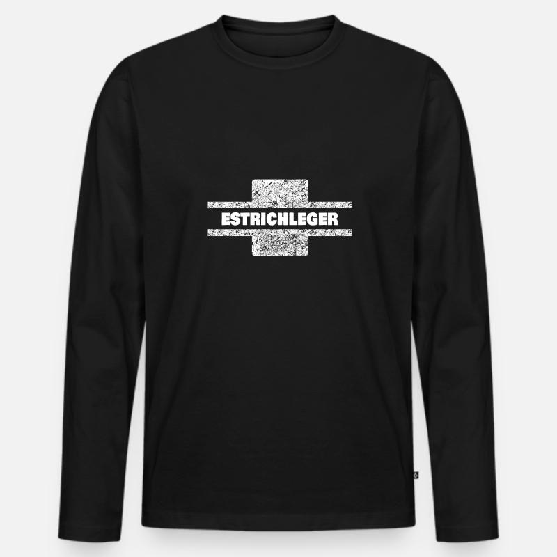Estrichleger als Beruf - Männer Premium Bio Langarmshirt - Schwarz